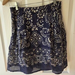 SEVENTY VENEZIA Mini Skirt 38 US XXS Navy Paisely Bandana Style